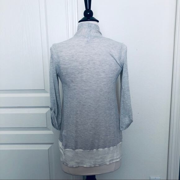 Splendid microstripe 3/4 sleeve open cardigan - Picture 3 of 7